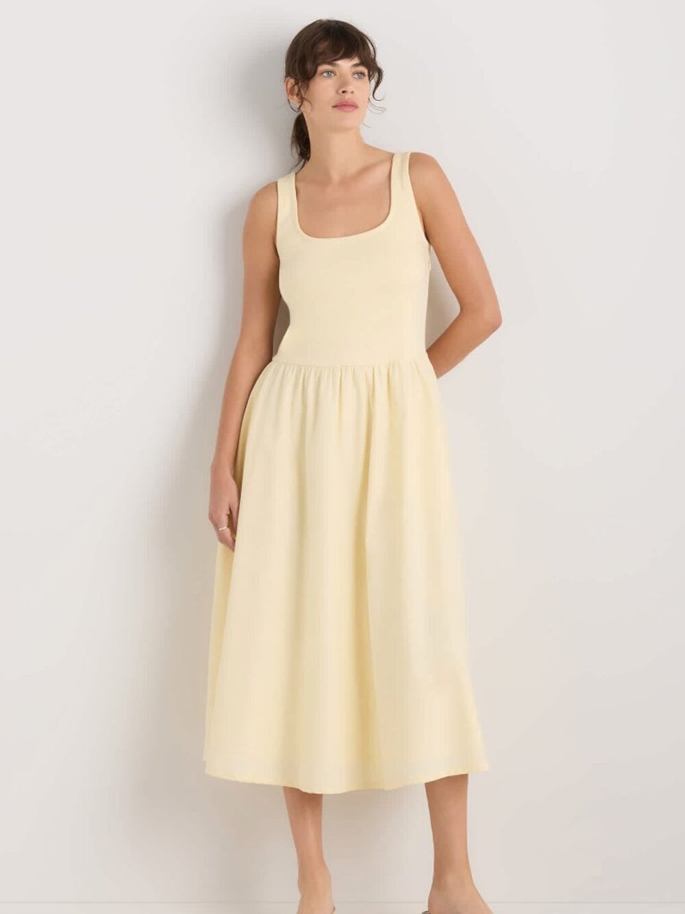 Cotton Mixed Media Tank Dress